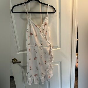 Floral Wrap Dress with Ruffle Hem